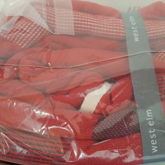 *West Elm Modern Plaid King Duvet Cover & 2 Euro Shams - Picture 8 of 11